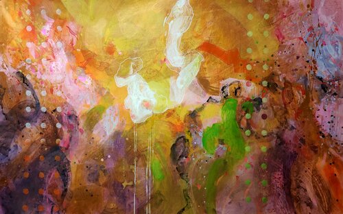 Golden Whispers van Krisztina Megyeri, Schilderij te koop op Singulart