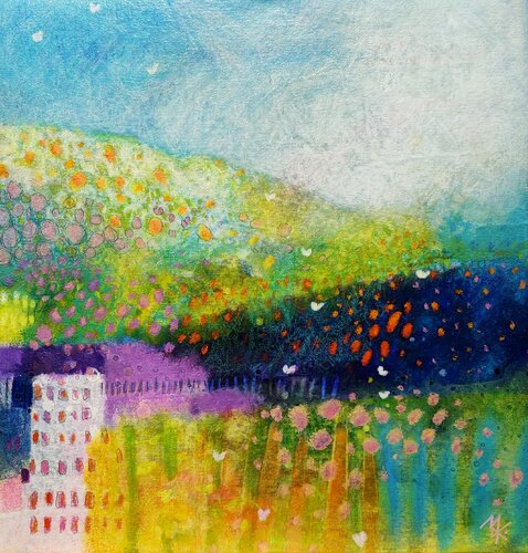 Collina fuori Citta - Hill out of the City van Krisztina Megyeri, Schilderij te koop op Singulart