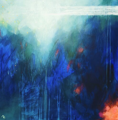 Mezzanotte sul Pizzo Tre Signori - Midnight on Peak 'Pizzo Tre Signori' van Krisztina Megyeri, Schilderij te koop op Singulart