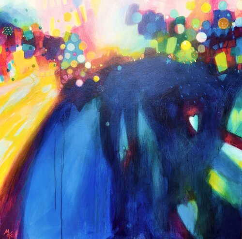 Saluto al Sole - Surya Namaskar by Krisztina Megyeri, Painting for Sale on Singulart