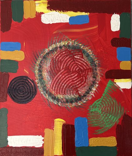 Kreis-Tribal van Katja Dammhorst, Schilderij te koop op Singulart