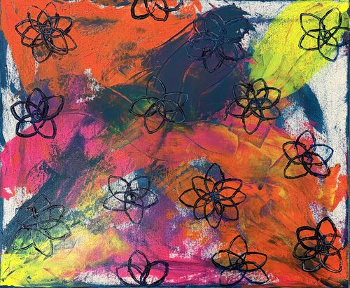 Moderne Blumenwiese by Katja Dammhorst, Painting for Sale on Singulart