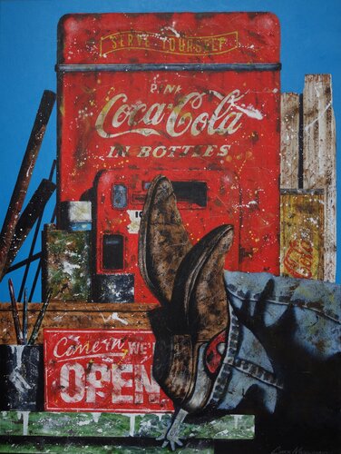 Cooling His Heels by Chuck Middlekauff, Painting for Sale on Singulart