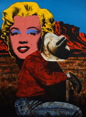 Warhol And The West de Chuck Middlekauff, Pintura a la venta en Singulart