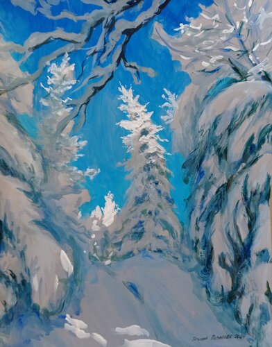 Snowy road von Tatiana Pouzanova-Galatch, Malerei kaufen auf Singulart