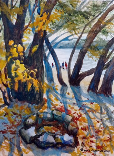 Happiness vibes van Tatiana Pouzanova-Galatch, Schilderij te koop op Singulart