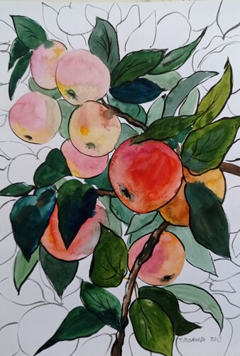 Apples of Paradise. von Tatiana Pouzanova-Galatch, Malerei kaufen auf Singulart