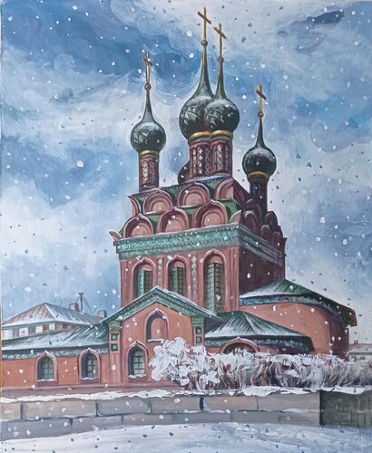 It's snowing di Tatiana Pouzanova-Galatch, Pittura in vendita su Singulart