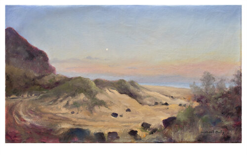Polihale Moon Sky at Dusk de Michael Daly, Pintura a la venta en Singulart