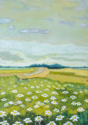 Himmel über der Wiese van Thomas Anton Stribick, Schilderij te koop op Singulart