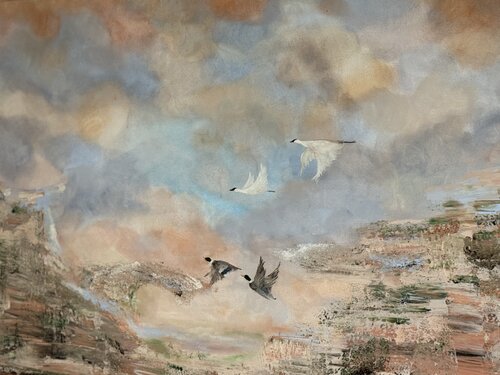 Flight in the Morning Stilness van Anniek Cornelissen, Schilderij te koop op Singulart