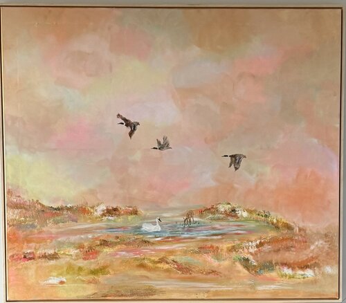 Silence in Peach and Ochre van Anniek Cornelissen, Schilderij te koop op Singulart