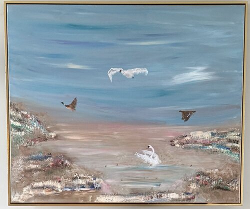 CORNÉA art - Council of Feathers par Anniek Cornelissen, Peinture en vente sur Singulart