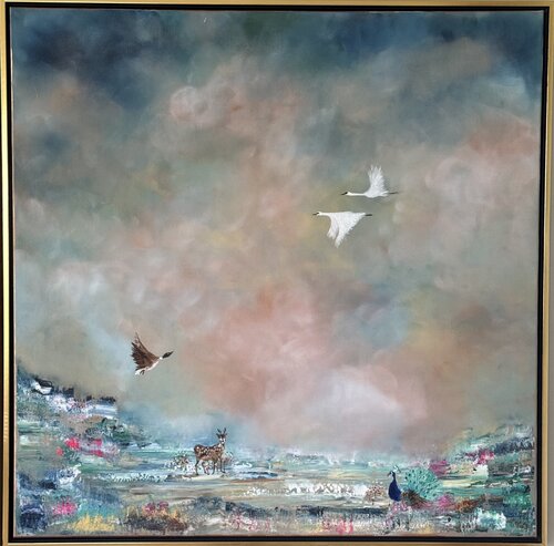 CORNÉA art - Whispers of a Dreaming Meadow de Anniek Cornelissen, Pintura a la venta en Singulart