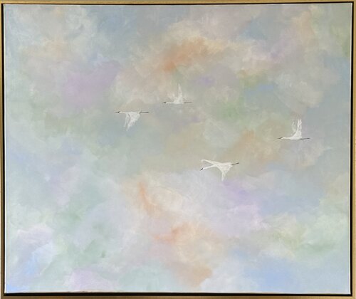 CORNÉA art - L’Envol dans un Ciel Pastel by Anniek Cornelissen, Painting for Sale on Singulart