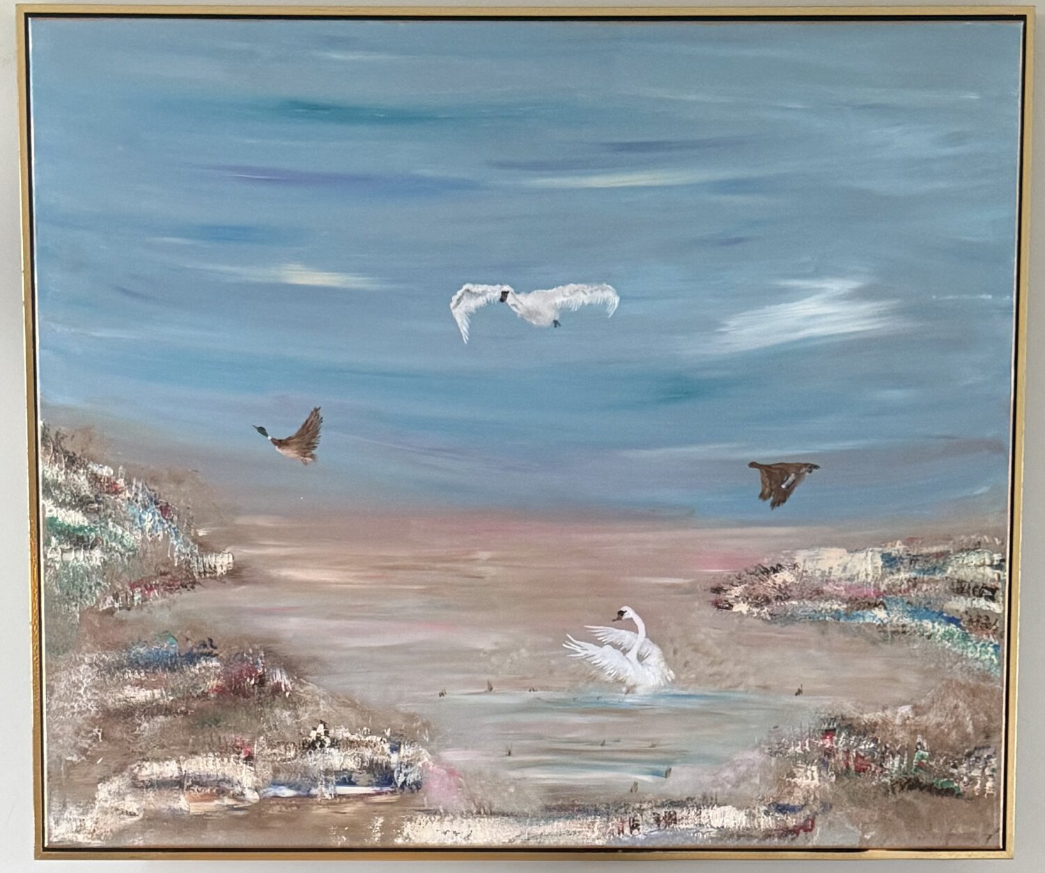 CORNÉA art - Council of Feathers Anniek Cornelissen Dipinto originale in vendita