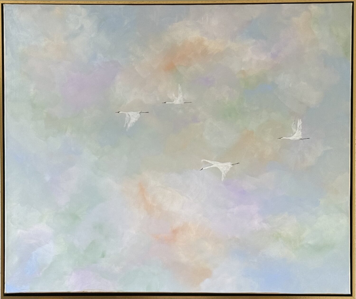 CORNÉA art - L’Envol dans un Ciel Pastel Anniek Cornelissen Origineel schilderij te koop