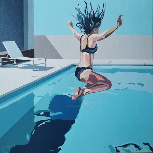 The Leap #2. Choose joy. di Ewa Krzywińska, Pittura in vendita su Singulart