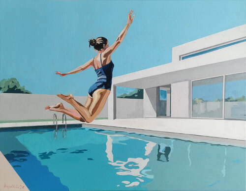 ESSENCE OF NOW [THE LEAP #3] de Ewa Krzywińska, Pintura a la venta en Singulart