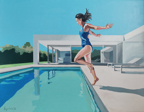 OPEN STEP [THE LEAP #4] de Ewa Krzywińska, Pintura a la venta en Singulart