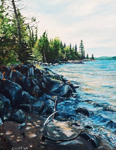 First light on shore di Clyde Smith, Pittura in vendita su Singulart