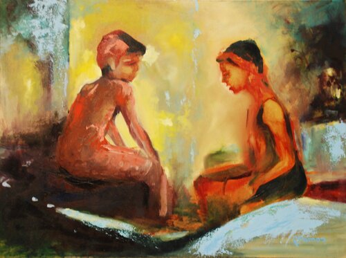 Confession van Lucia Mamos-Moreaux, Schilderij te koop op Singulart