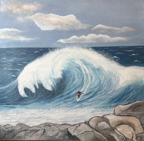NAZARÉ SURFER PARADISE van Katharina Rochat, Schilderij te koop op Singulart