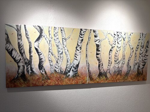 NEBLIGE STIMMUNG IM BIRKENWALD by Katharina Rochat, 油畫 for Sale on Singulart