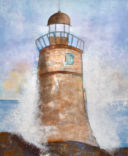 TEMPÊTE SUR LE PHARE von Katharina Rochat, Malerei kaufen auf Singulart