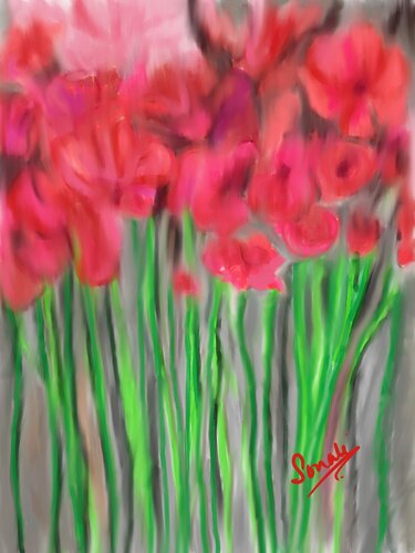 Haze Red Blossoms di Sonali Jain, Altri media in vendita su Singulart