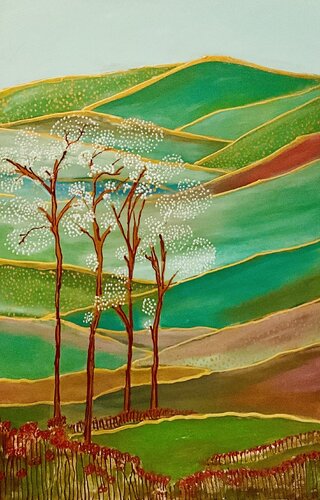 Pastel Abstract Landscape di Sonali Jain, Pittura in vendita su Singulart