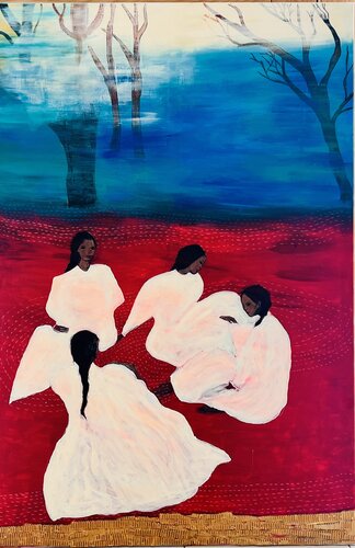 Sisters in fading light van Sonali Jain, Schilderij te koop op Singulart