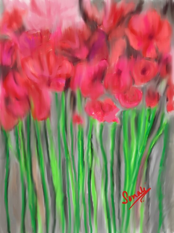 Haze Red Blossoms Sonali Jain