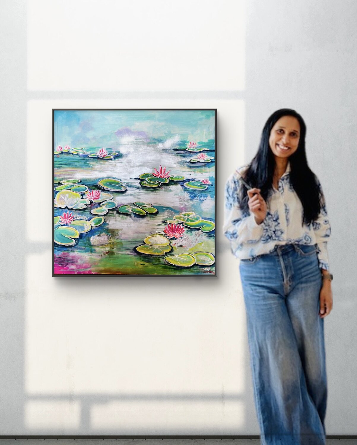 Water Lily Serenity Canvas Sonali Jain