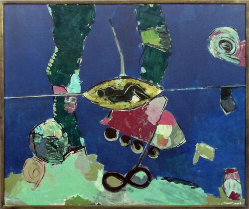 Mann in der Halbschale by Bernd Schlothauer, Painting for Sale on Singulart