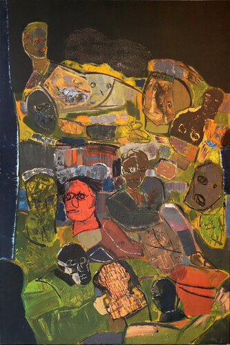 Im Land der Puppenköpfe by Bernd Schlothauer, Painting for Sale on Singulart