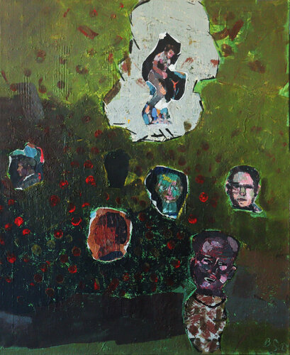 Die Wächter der Kirschplantage van Bernd Schlothauer, Schilderij te koop op Singulart