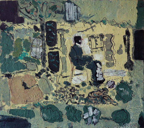 Mann in der Oase van Bernd Schlothauer, Schilderij te koop op Singulart