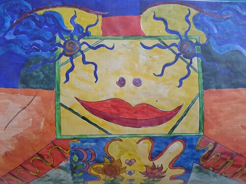 La tête au carré by Dominick Poulain, Painting for Sale on Singulart