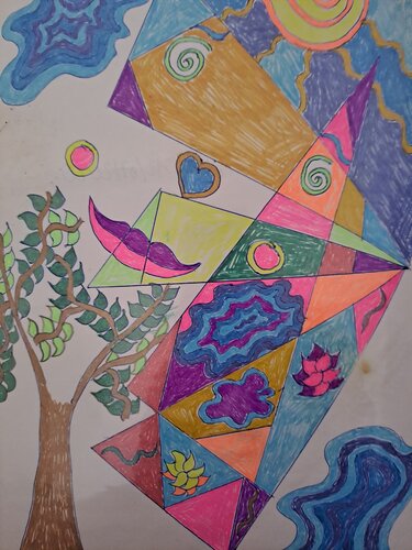 Un visage dans le ciel 3 par Dominick Poulain, Œuvre sur papier en vente sur Singulart
