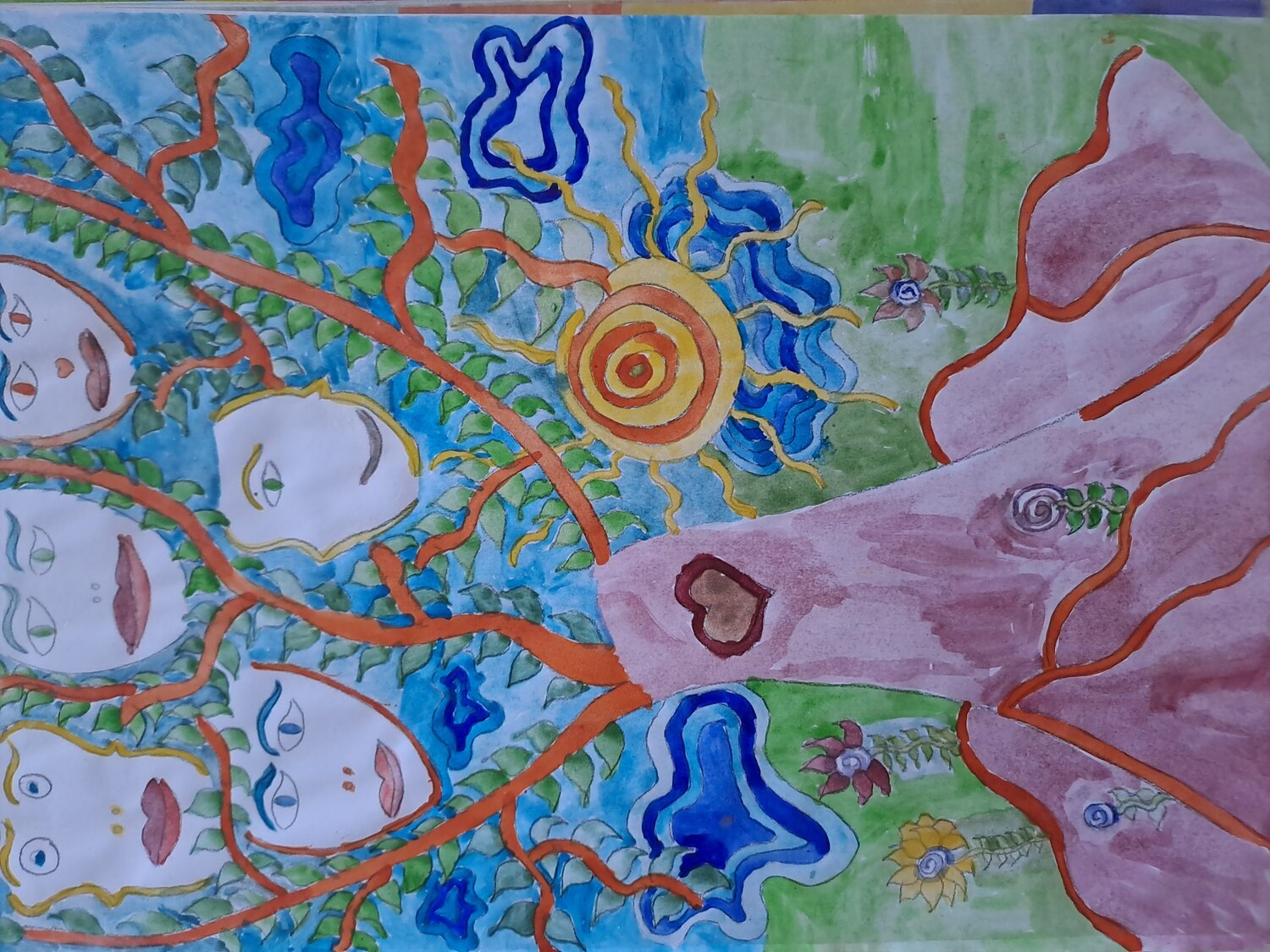 L'arbre aux visages Dominick Poulain Work on Paper for sale