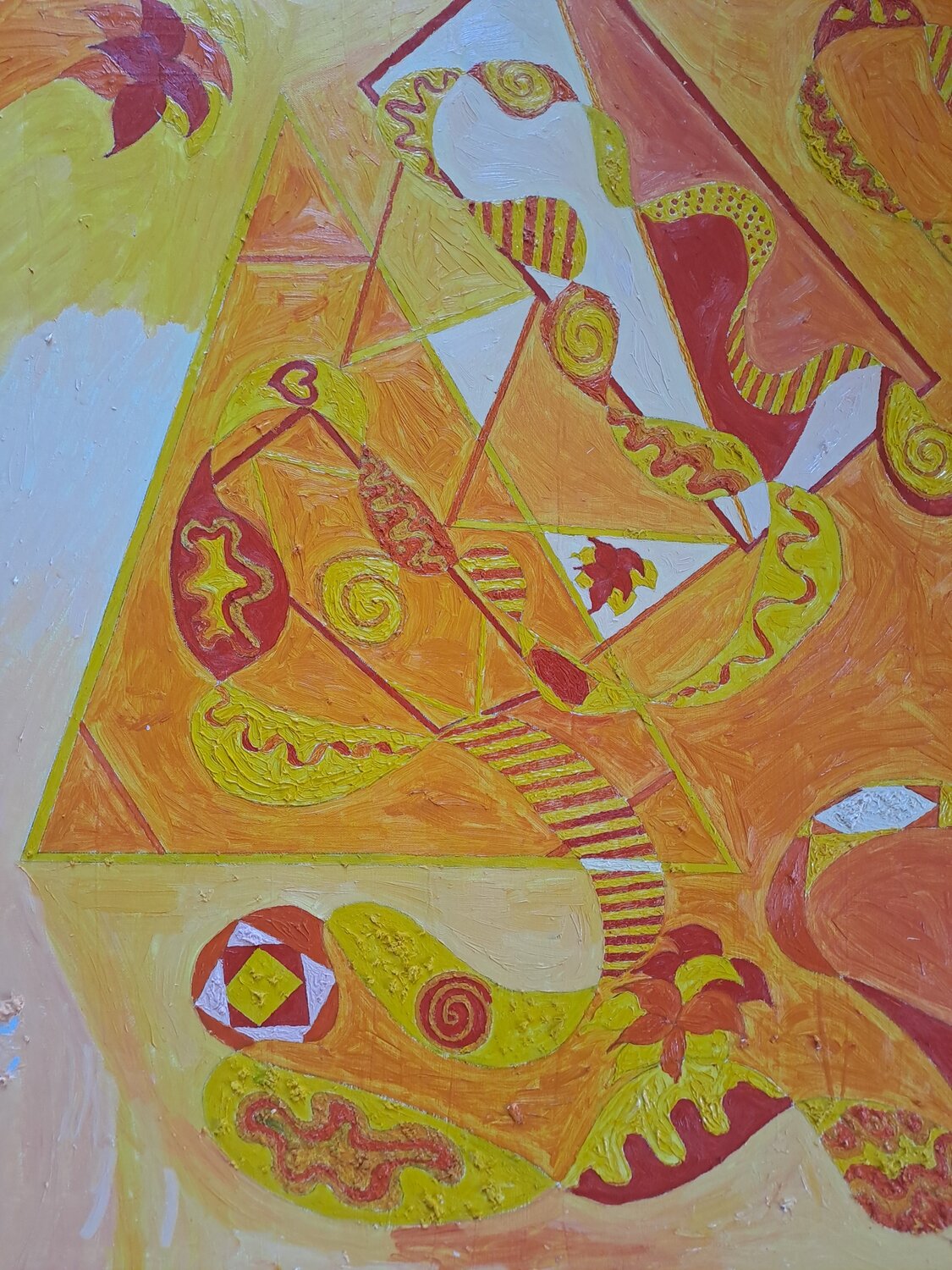 Orange,rouge et jaune Dominick Poulain Pintura original en venta