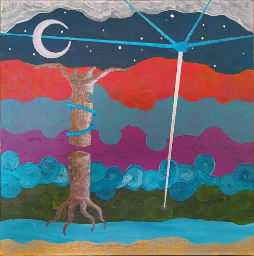 Baum der Dimensionen de Akay Blue, Pintura a la venta en Singulart
