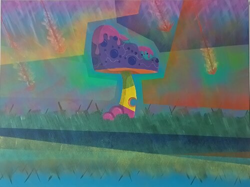 Pilz Invasion de Akay Blue, Pintura a la venta en Singulart