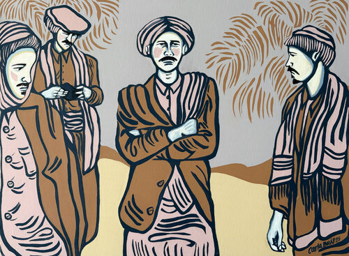 Desert men van Carla Buis, Schilderij te koop op Singulart