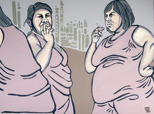 Cigarette Break by Carla Buis, 회화 for Sale on Singulart