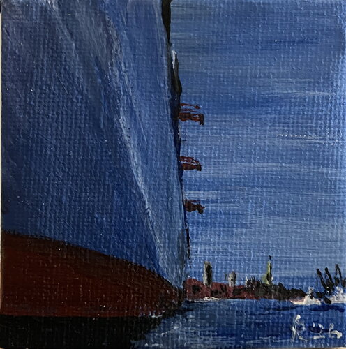 Hamburg-Containerschiff van Sylvia Richter, Schilderij te koop op Singulart