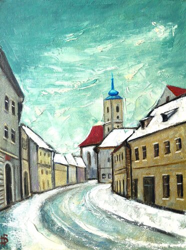 WINTER SILENCE [15.7" x 11.8"] von Jemal (Džemal) Gugunava, Malerei kaufen auf Singulart