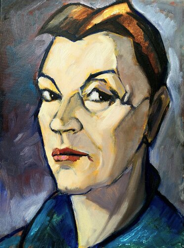 STUDY FOR JENNY'S PORTRAIT [15.7" x 11.8"] di Jemal (Džemal) Gugunava, Pittura in vendita su Singulart