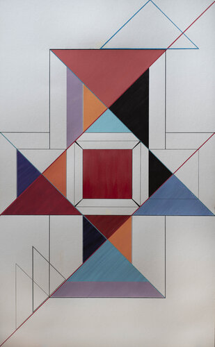 Noces de triangles et rectangles I di Robert Jucker, Opera su carta in vendita su Singulart